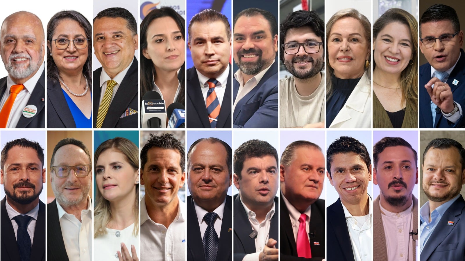 Cuadrilla con los 20 candidatos a la presidencia de la República.