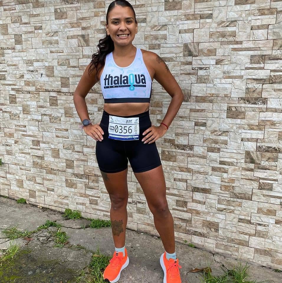 Ariana Herrera Atleta Equipo Planet Run Jacó Sunset Run 2026 No llegó por las presas en el río Tárcoles 1 de marzo del 2026 Tomada del Facebook de Ariana Herrera
