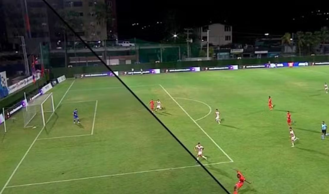 El trazado de una línea de fuera de juego en un partido de fútbol venezolano genera risas y comentarios en redes.