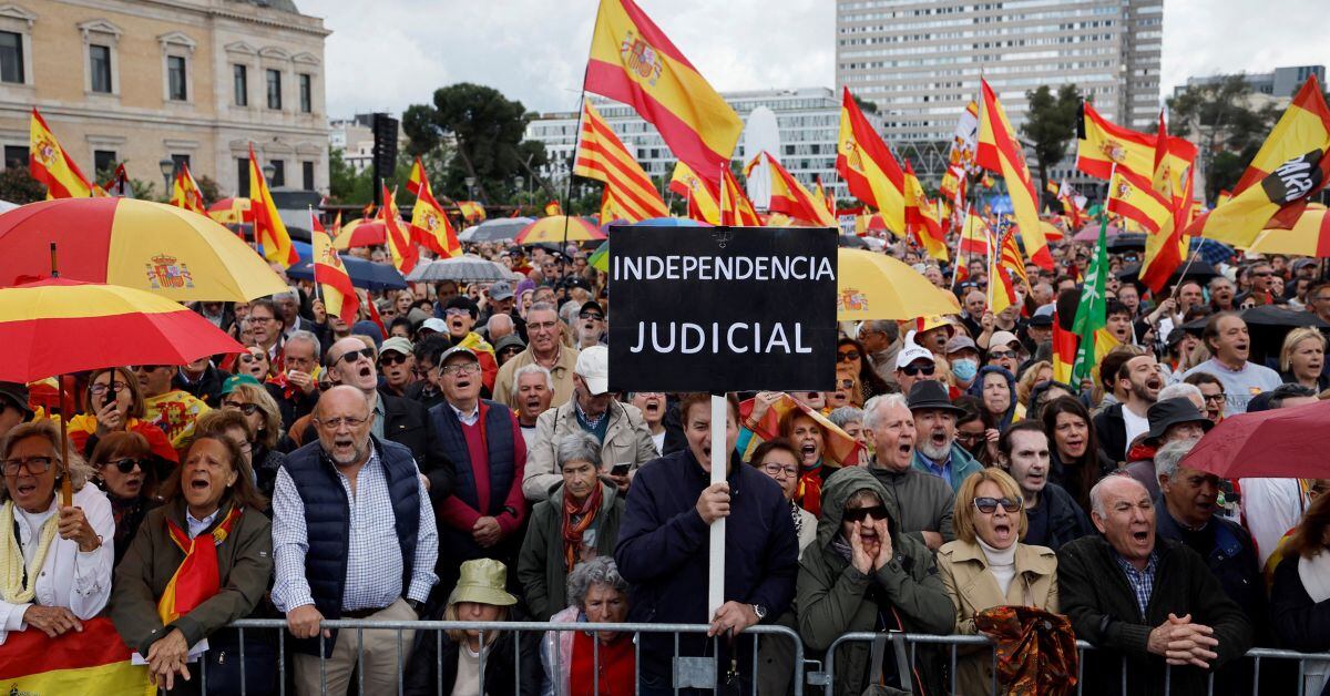 En la imagen, miles de manifestantes en Madrid