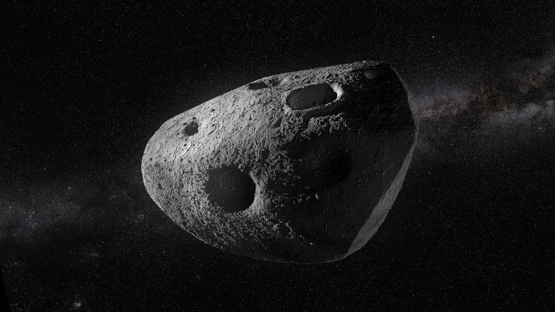 Recreación artística del asteroide Apophis.