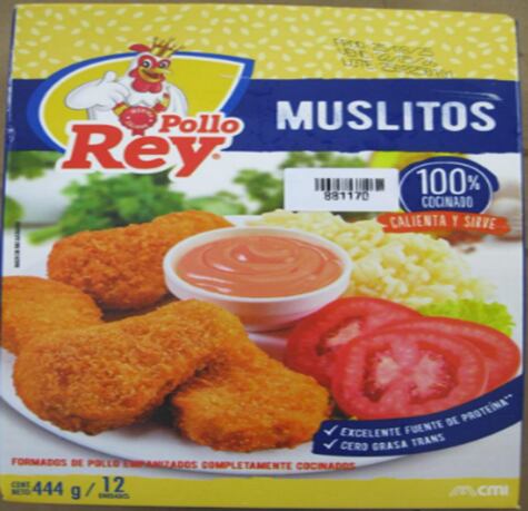 Muslitos de pollo cocido, marca Pollo Rey, Lote 2508250101.