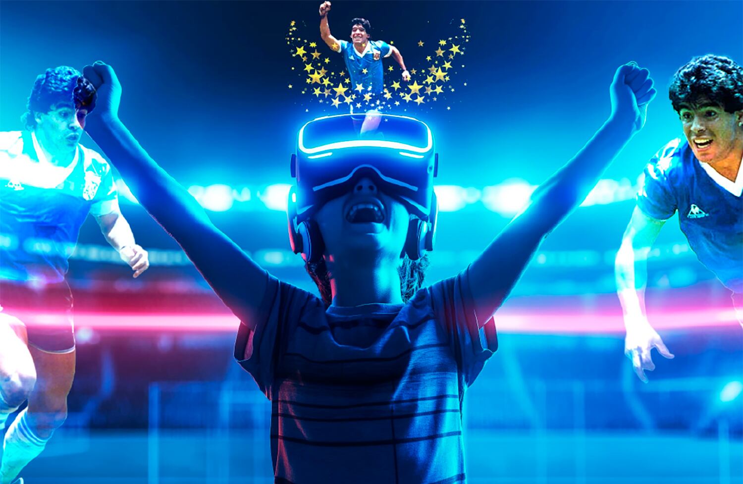 La exhibición 'Diego Vive' cuenta con seis espacios temáticos interactivos e inmersivos que recorren la vida de Diego Armando Maradona.