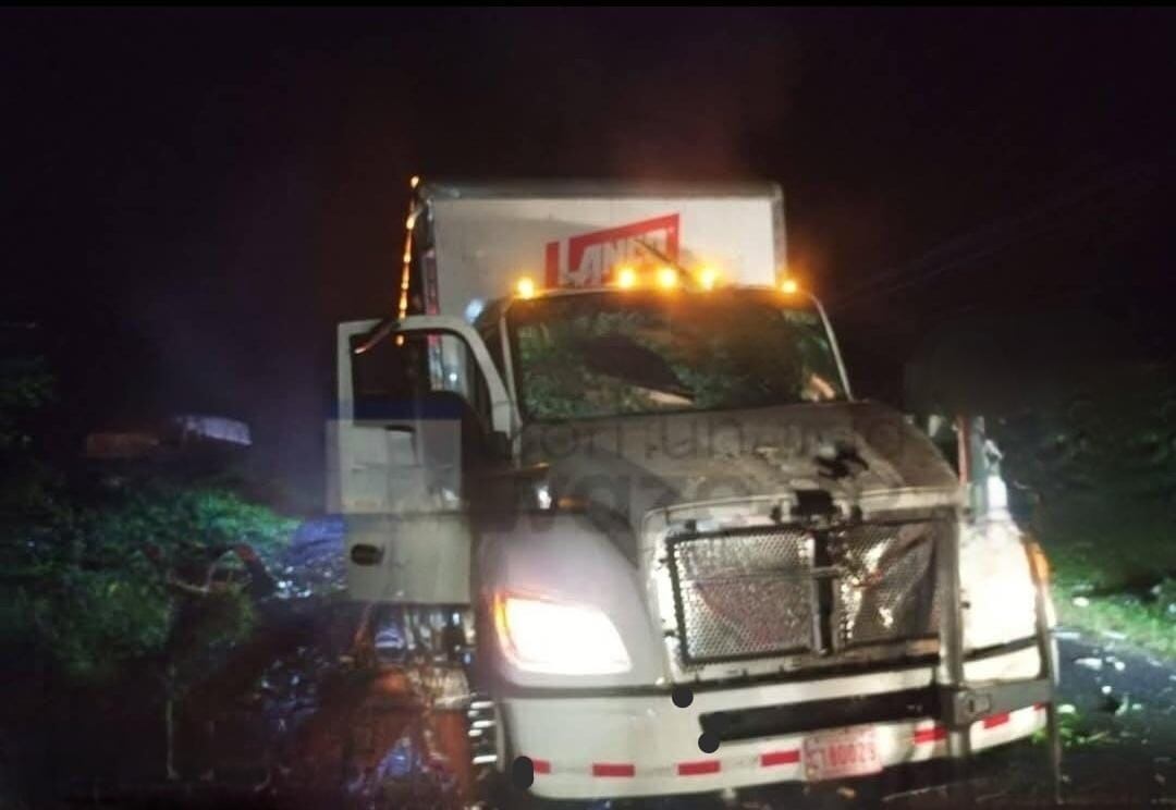 Trabajadores salieron por sus propios medios de cabina aplastada por árbol en incidente ocurrido en Chilamate de Sarapiquí. Fotografía: