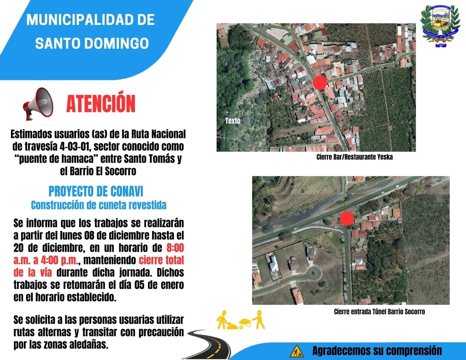 Trabajos en Santo Domingo de Heredia.