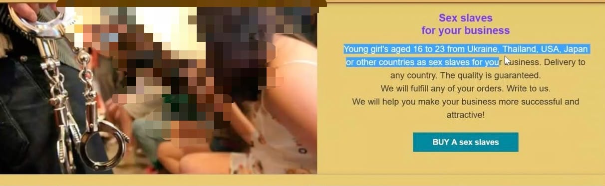 Capturas de pantalla de páginas que se encuentran en la dark web