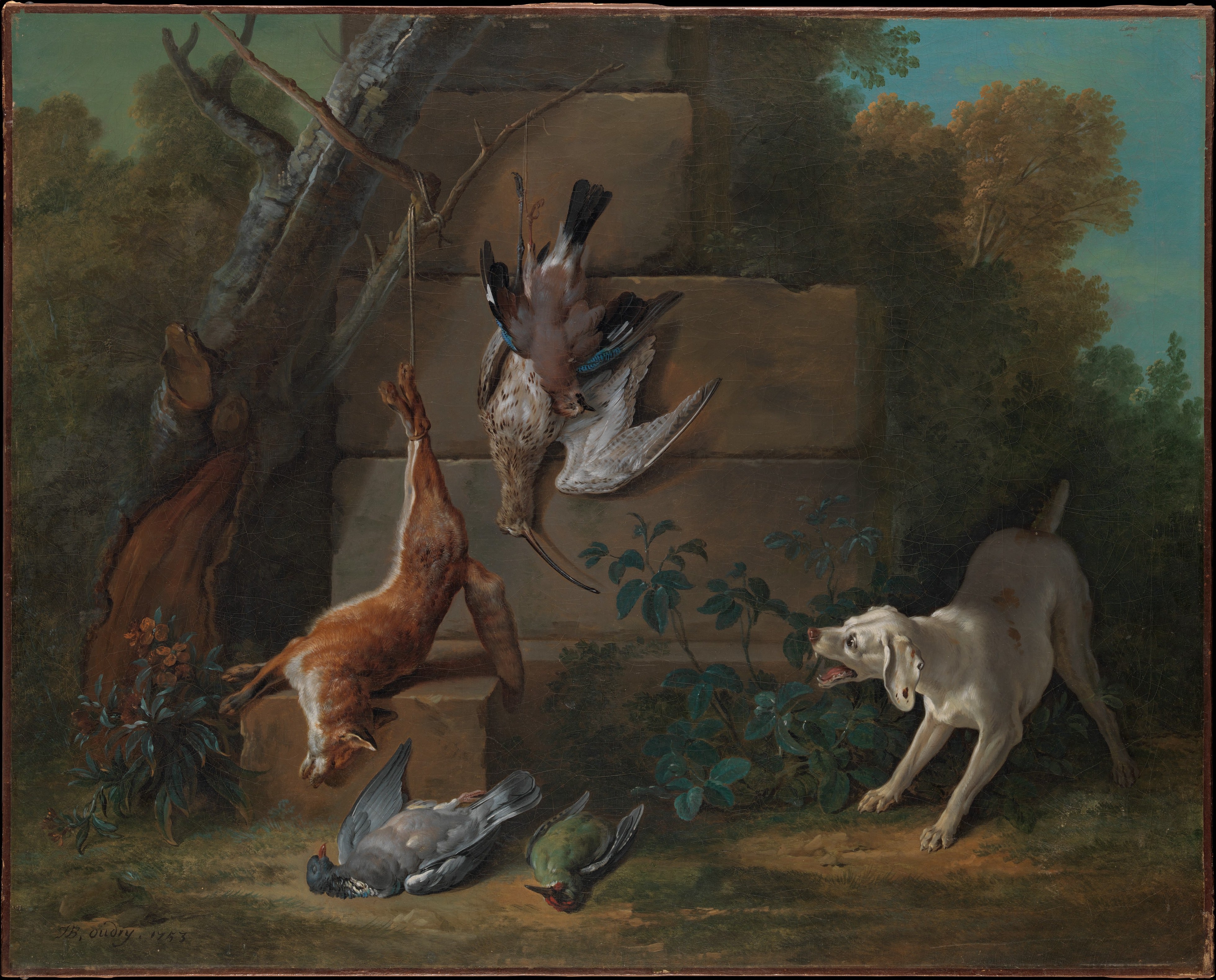 'Perro guardando la presa', obra de 1753 de Jean-Baptiste Oudry.