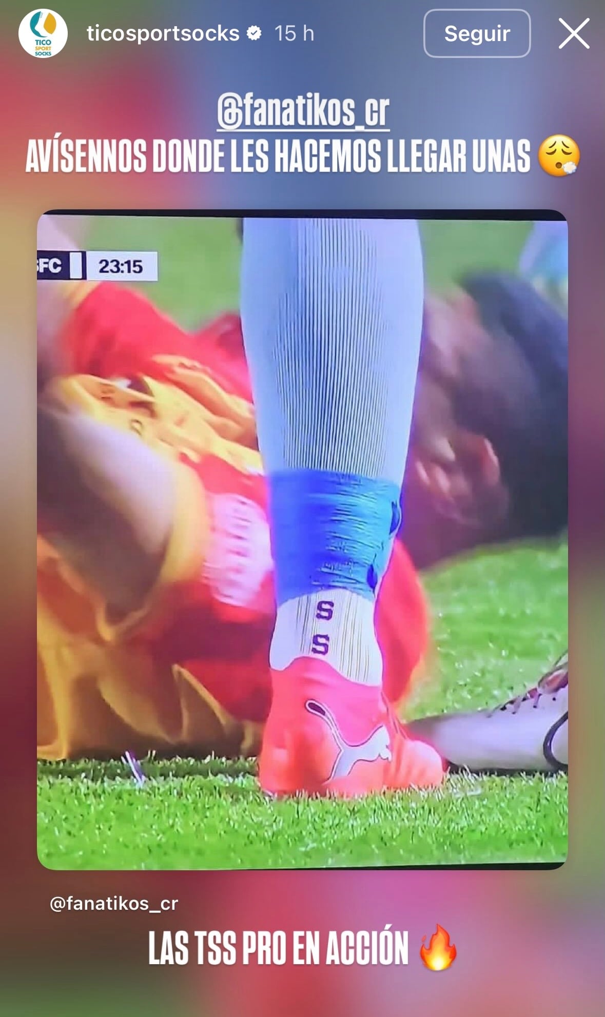 La marca de medias que patrocina a Dany Carvajal publicó esta historia en Instagram.