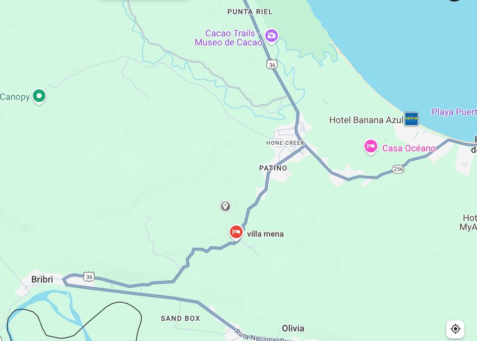 Se trata del primer homicidio que se registra en el cantón de Talamanca en este 2025. Imagen: Google maps.