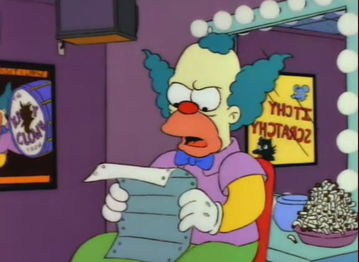 Episodio 'El drama de Krusty' de 'Los Simpson.