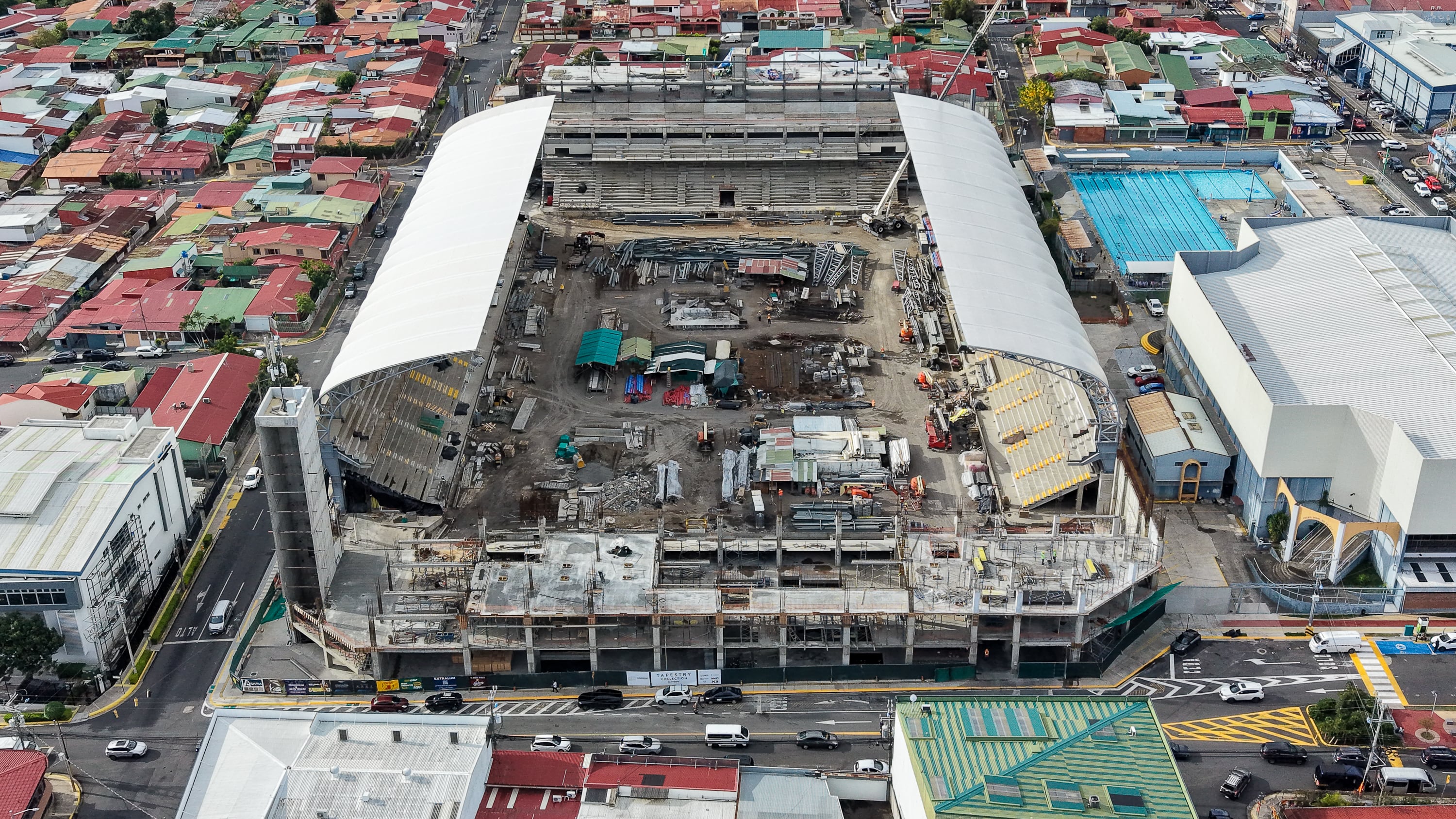 20/05/2026, Costa Rica, Heredia, Nuevo Estadio Eladio Rosabal Cordero, fotografías del avance en la construcción del nuevo estadio del Club Sport Herediano.