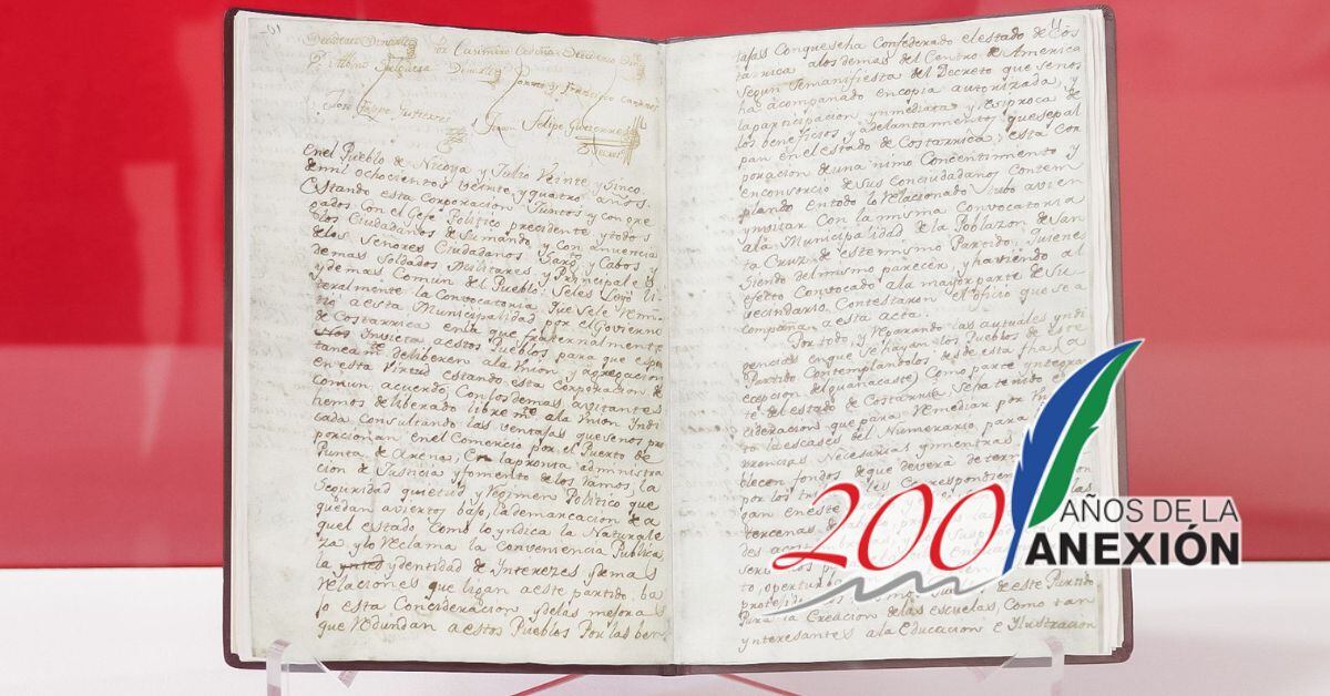 Una reproducción realista del Acta donde se consagró la Anexión del Partido de Nicoya a Costa Rica es parte de esta exhibición.
Fotografía: Lilly Arce