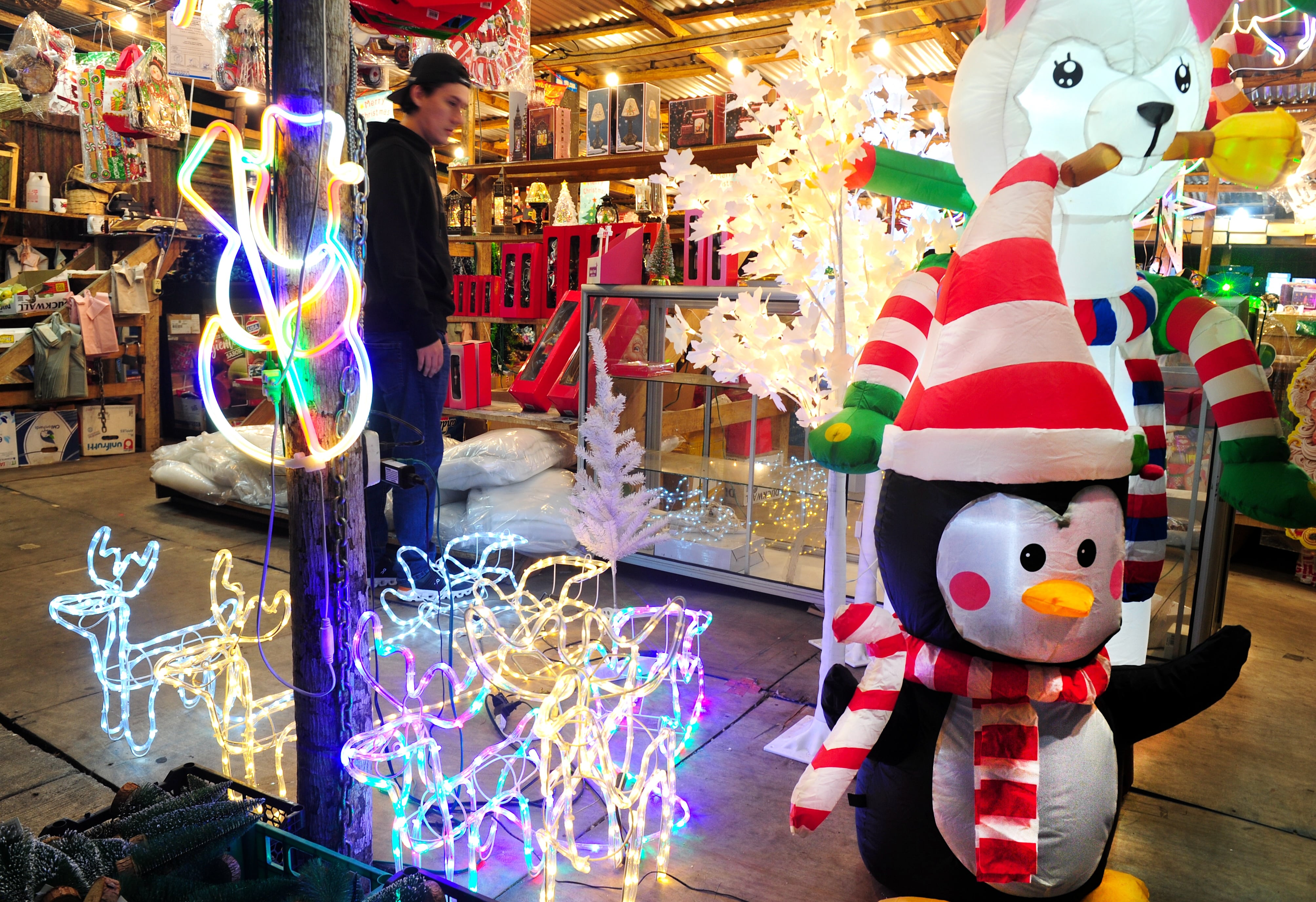 El precio de la electricidad bajará a partir de enero por decisión de la Aresep pese al mayor gasto térmico este 2024 para atender la demanda. Decoración navideña en el centro de San José. Fotografia: