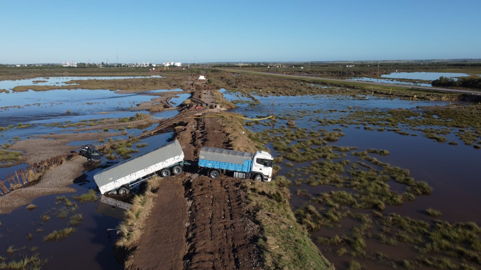 Temporal e inundación en la Ciudad de Bahía Blanca. La localidad de Cerri una de las mas afectadas por la tormenta y la inundación