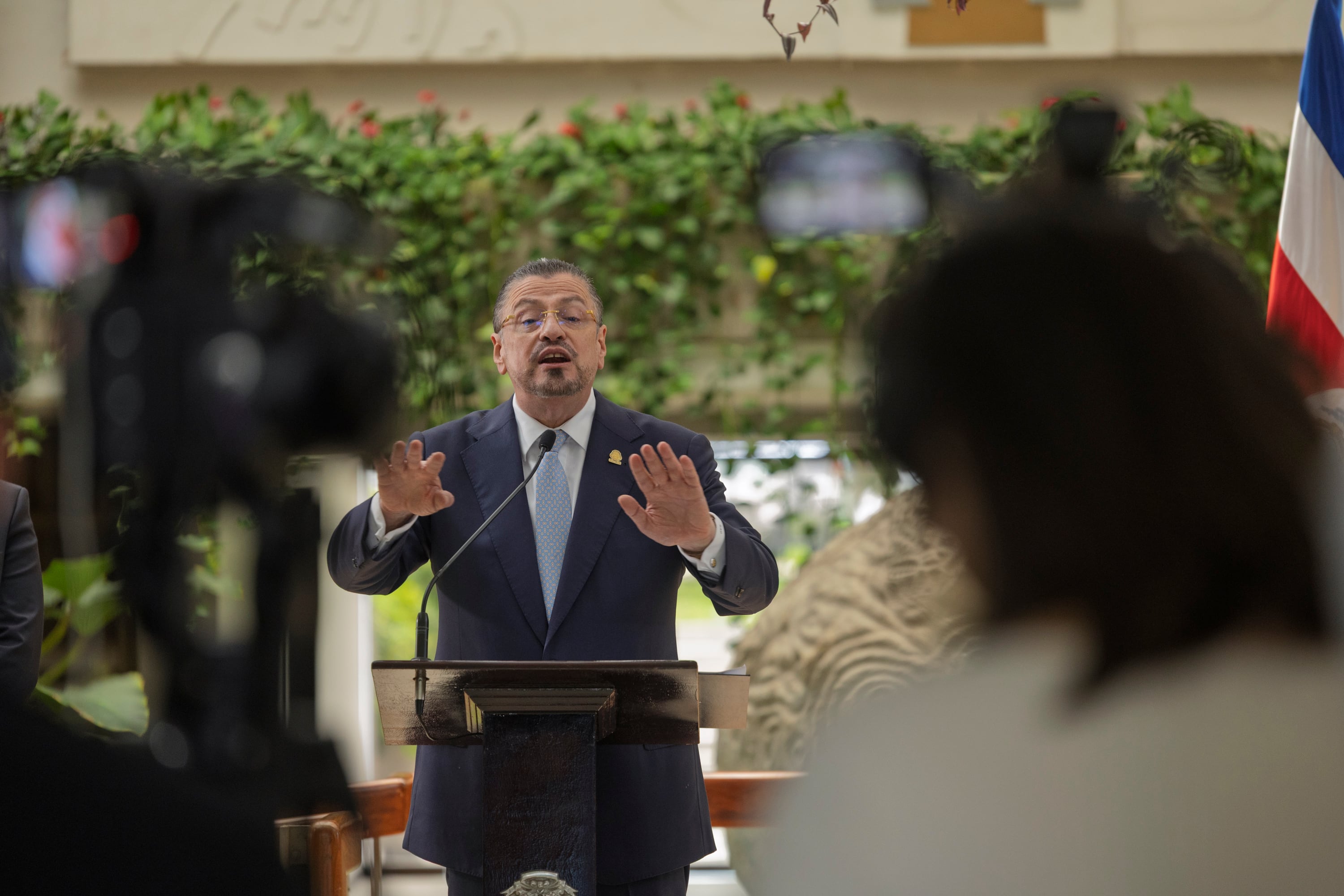 22/06/2026, San José, Casa Presidencial, conferencia de prensa de la presidenta Laura Fernández junto al ministro de Hacienda Rodrigo Chaves.