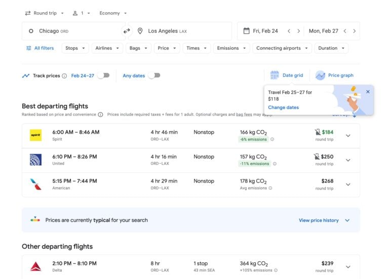 Google Flights ofrece herramientas avanzadas para encontrar vuelos baratos, incluyendo el historial de precios y alertas personalizadas.