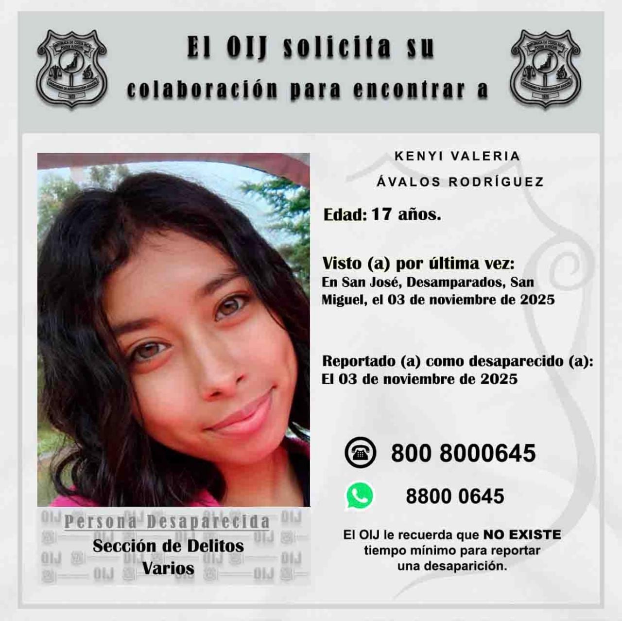 Kenyi Valeria, de 17 años, apareció con vida.