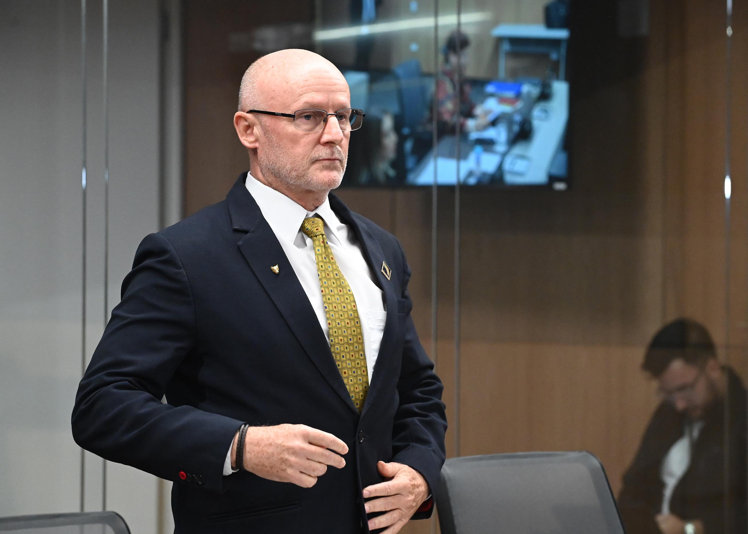 23 de junio del 2025. Asamblea Legislativa. 18:00 hrs. Comparecencia del vicepresidente de la República Stephan Brunner ante comisión legislativa de Control de ingreso y gasto público. Brunner deberá exolicar a los diutados el proceso de investigación contra la Junta Directiva del Banco Nacional destituida por el gobierno el pasado 28 de mayo. En la foto: Stephan Brunner durante el interrogatorio. Foto: Albert Marín