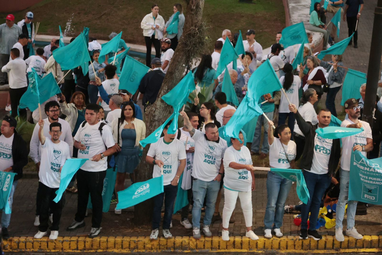 Simpatizantes de Pueblo Soberano recibieron banderas, algunas de ellas repartidas por el exlíder liberacionista, Freddy González.