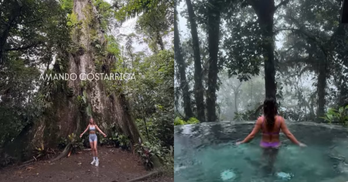 Grettell Valdez disfrutó del río Celeste y la naturaleza costarricense.