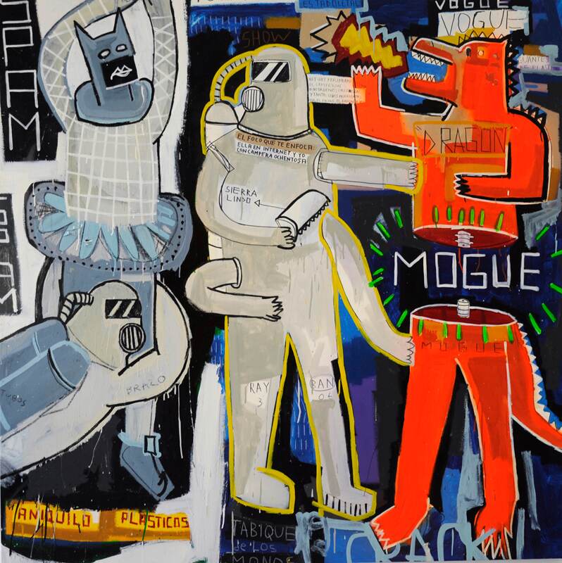 Mogue (2011). La obra se elaboró con técnica mixta en tela.