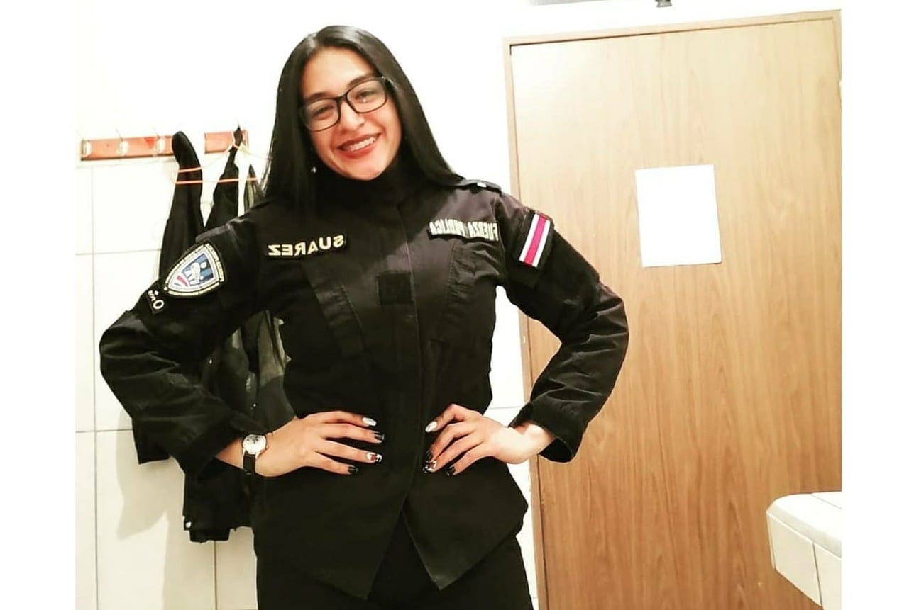 Kimberly Suárez Narvaez, oficial que recibió un disparo en la cabeza. Foto cortesía Nohelia Suárez.