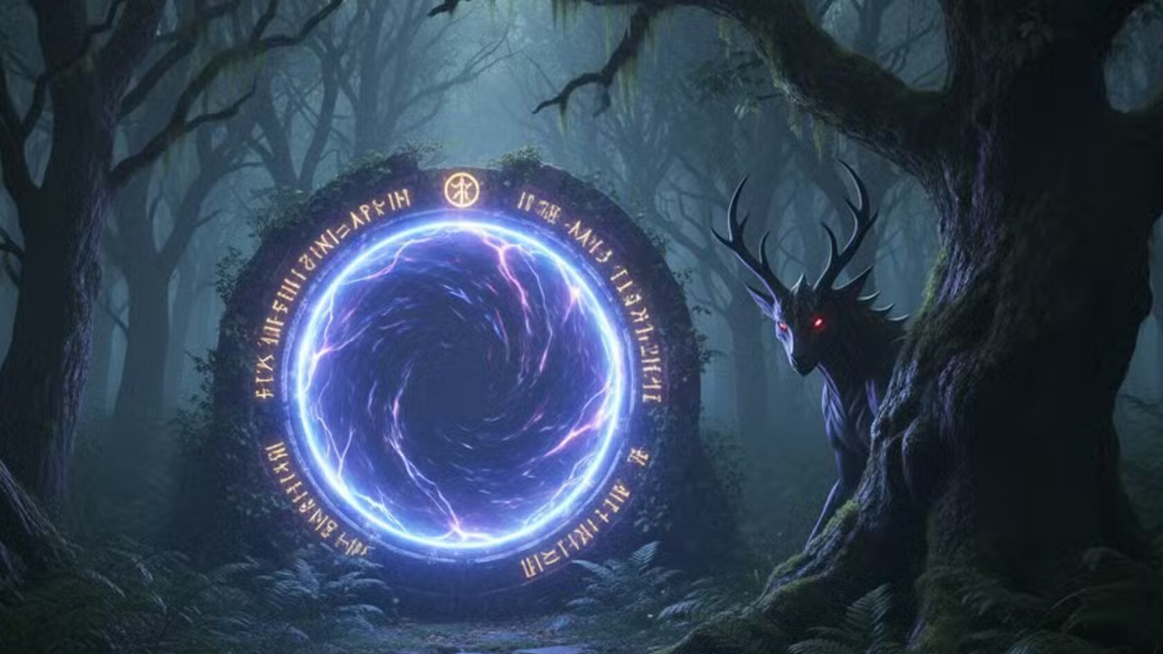 Una foto de un bosque denso.