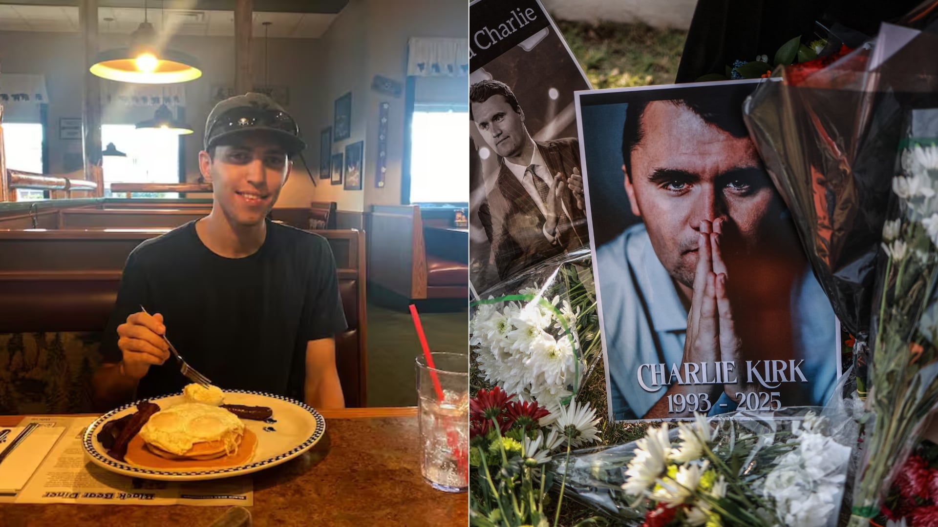 Tyler Robinson (izq.) fue identificado como el presunto asesino del activista republicano Charlie Kirk