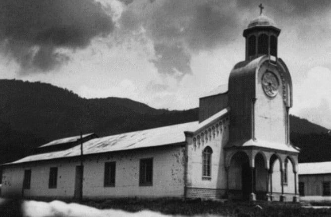 Foto del segundo templo que se construyó en Santa María de Dota en honor a la Virgen de la Cueva Santa.