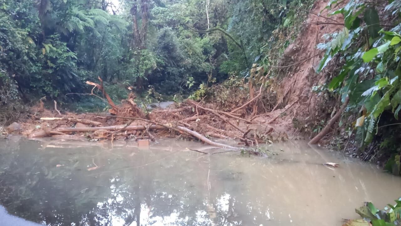Ruta 32 permanece cerrada mientras MOPT retira material caído en dos tramos de la carretera