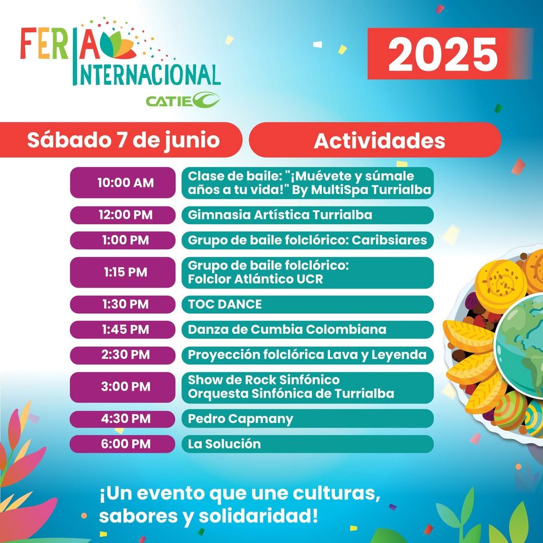 Agenda para el sábado 7 de junio