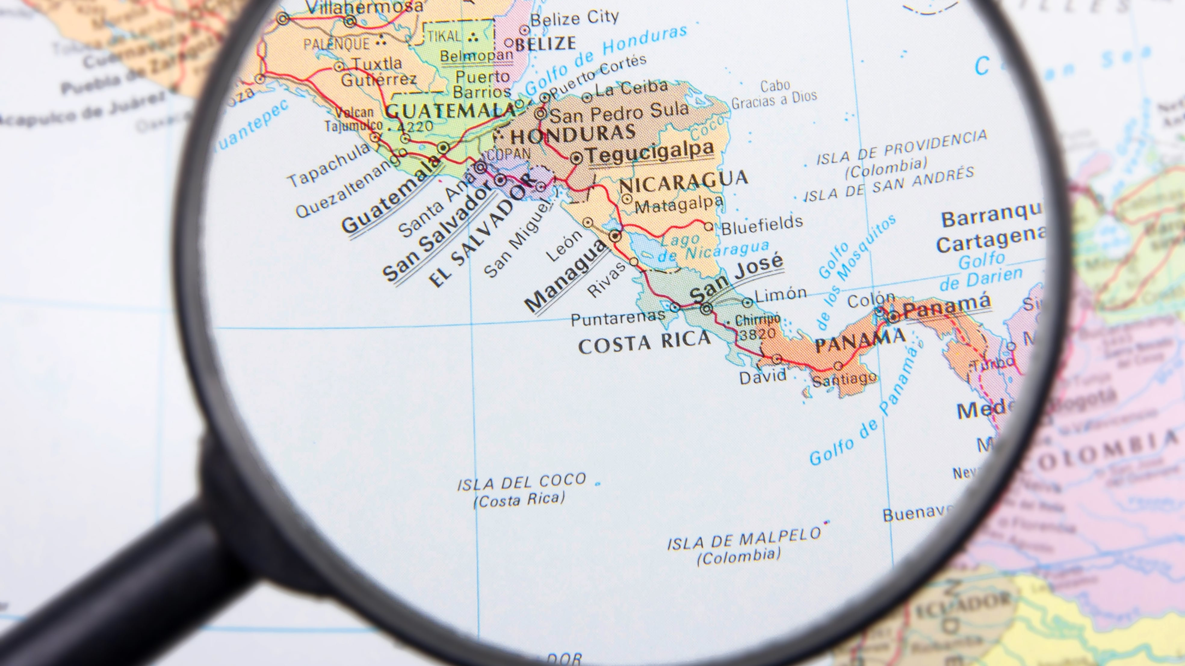 Mapa de América Central, mapa de Centroamérica