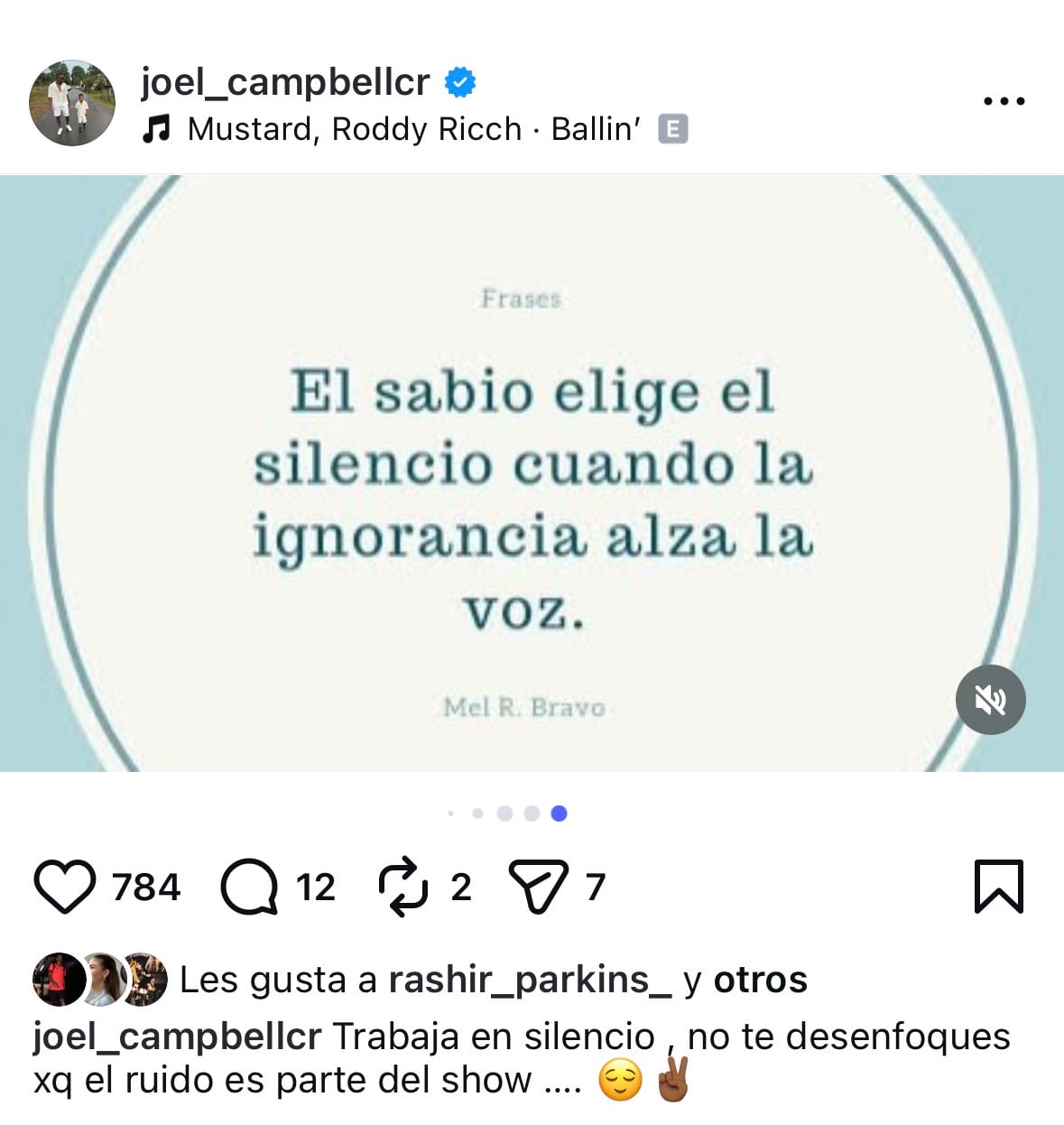 Este es parte del mensaje publicado por Joel Campbell.