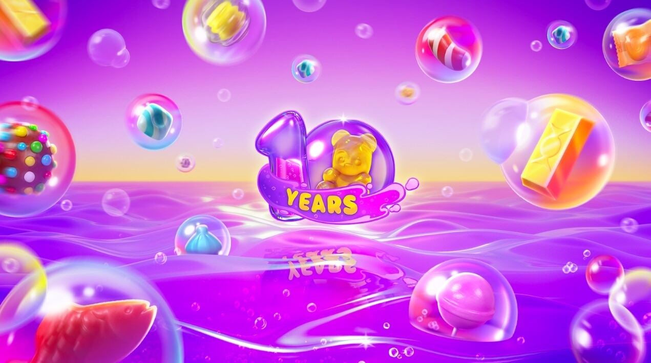 Candy Crush Soda Saga celebra su 10.º aniversario con eventos únicos y un torneo histórico con grandes premios.
