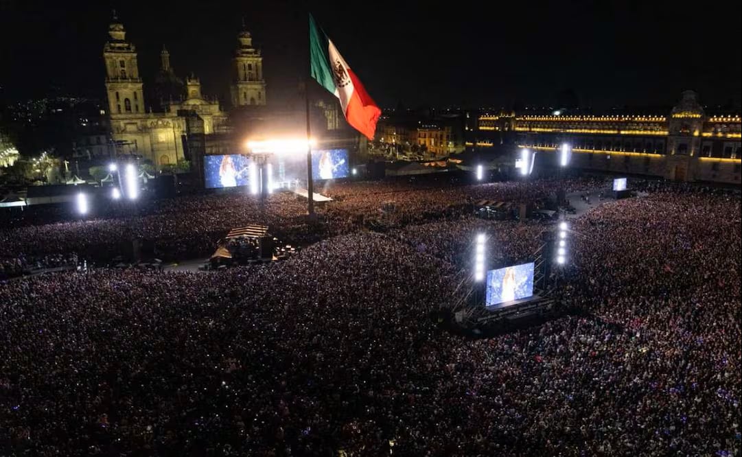 El concierto masivo posicionó a Shakira como la artista con mayor convocatoria en la historia reciente del Zócalo capitalino.