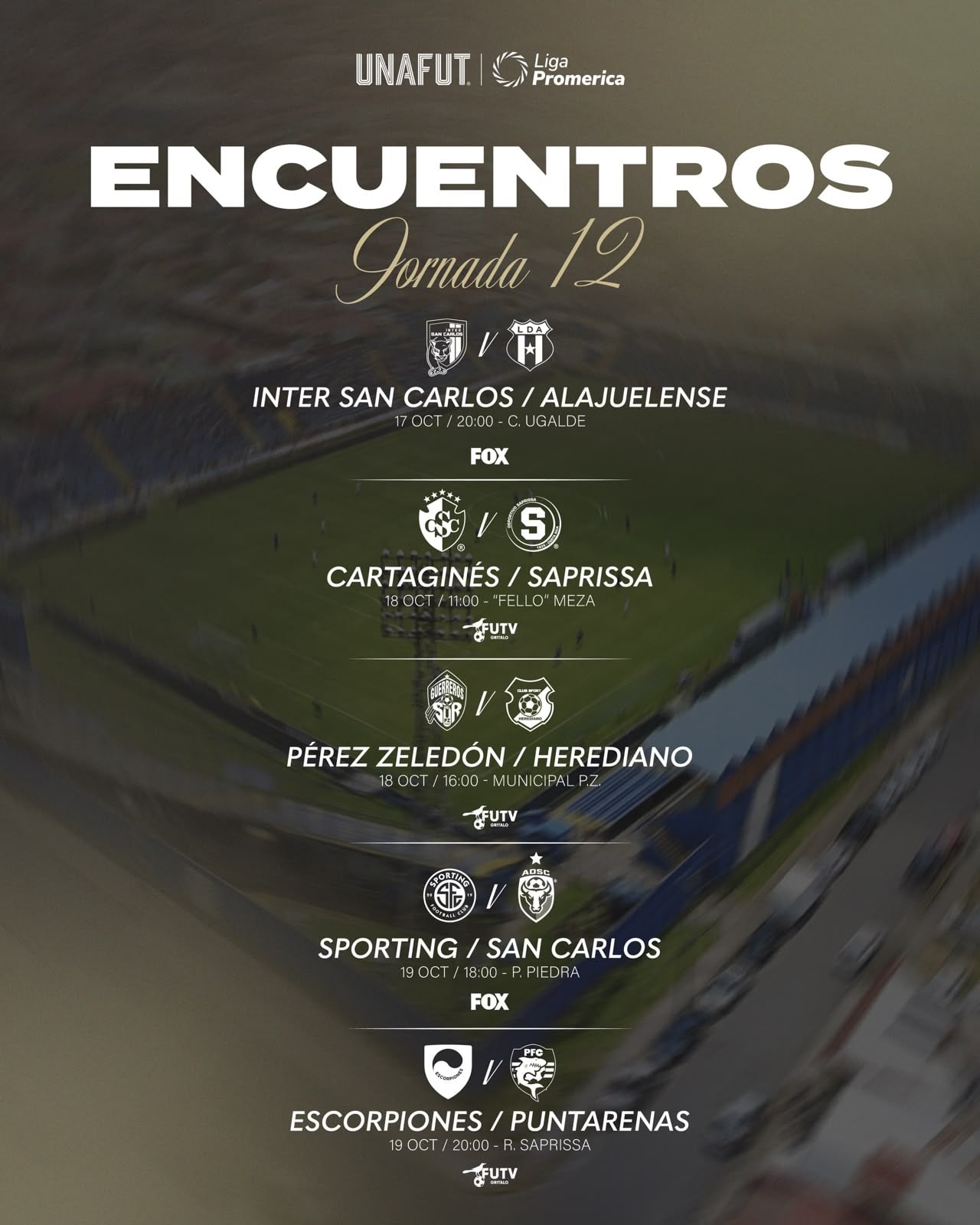 Así se jugará la jornada 12 del Torneo de Apertura 2026.