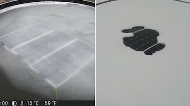 Un experimento en Canadá desafía el hielo: paneles solares flotantes producen energía entre nieve y temperaturas bajo cero