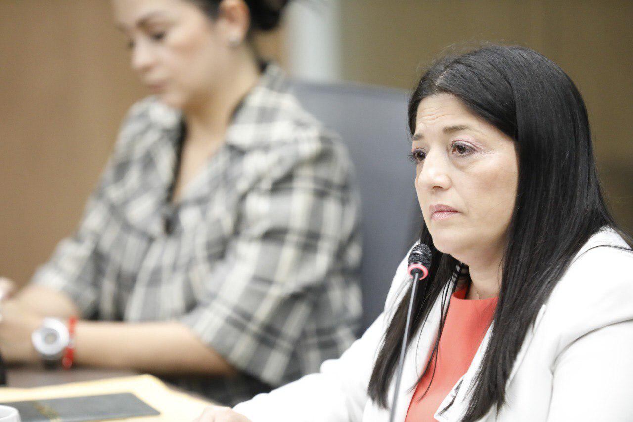 Fotografía de primer plano de la viceministra de Salud, Mariela Marín.