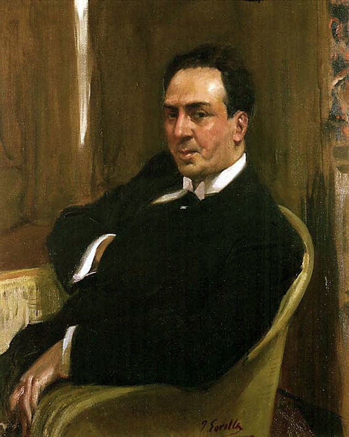 Retrato de Antonio Machado pintado en 1917 por Joaquín Sorolla.