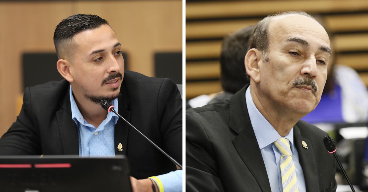 Los diputados Ariel Robles (izq., del Frente Amplio) y Francisco Nicolás (der., del Partido Liberación Nacional) criticaron los contratos del Sinart para servicios de publicidad. Foto: Archivo