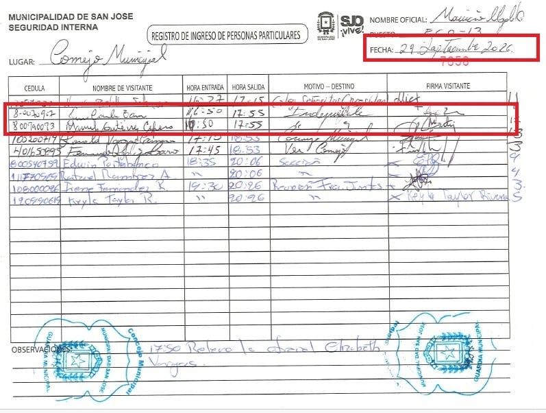 El chino-tico Guobin Tam Zhang, requerido por Estados Unidos estuvo en la Municipalidad de San José el pasado 29 de setiembre.