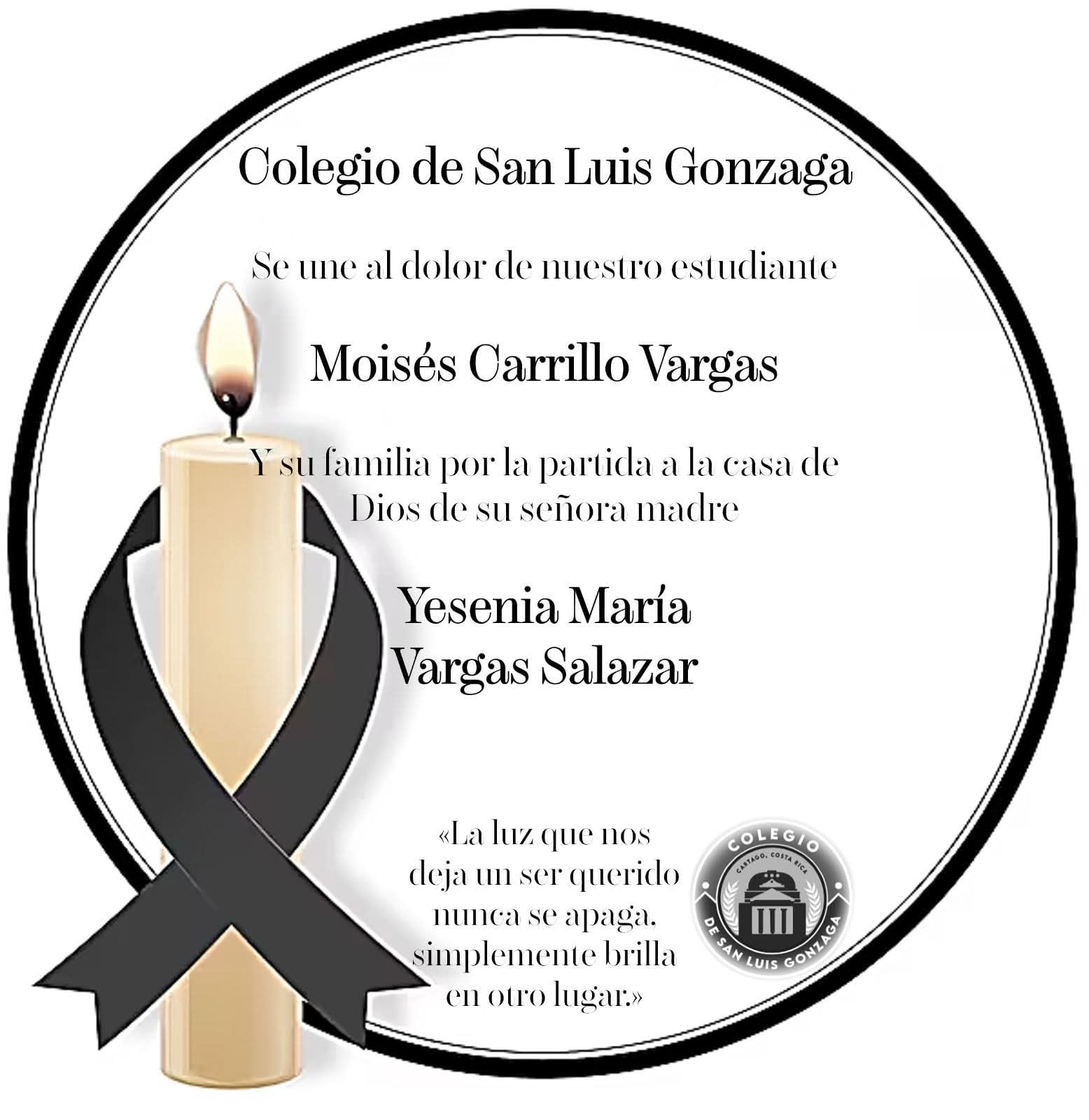 El Colegio San Luis Gonzaga lamentó la muerte de la madre.