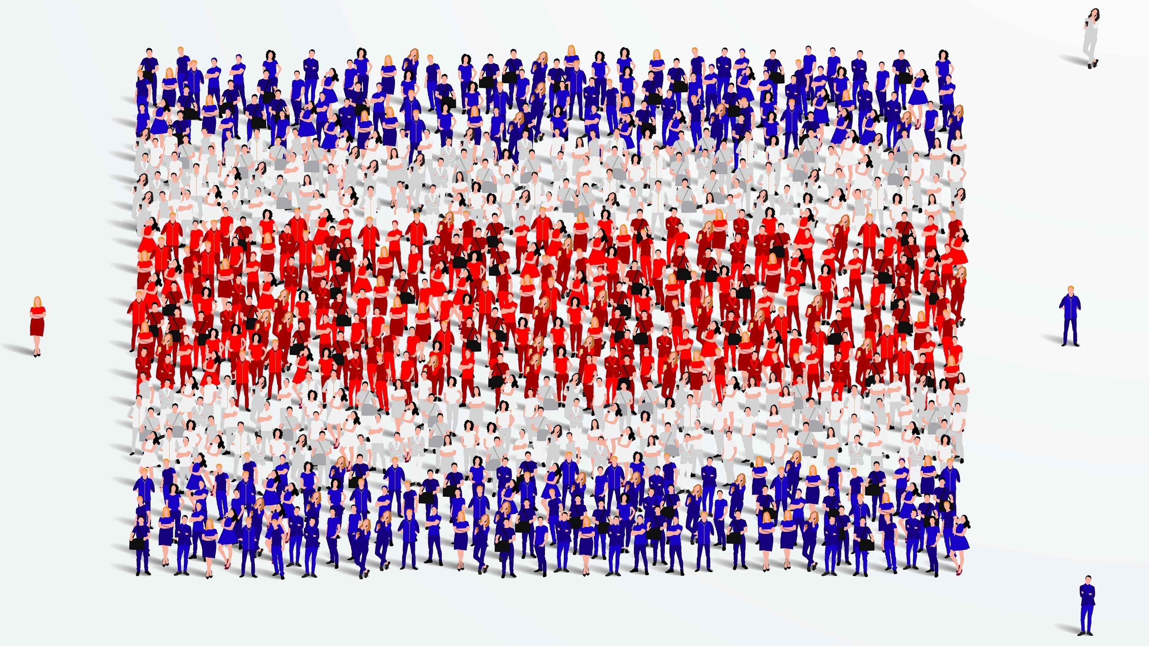 Bandera de Costa Rica formada por personitas, elecciones 2026