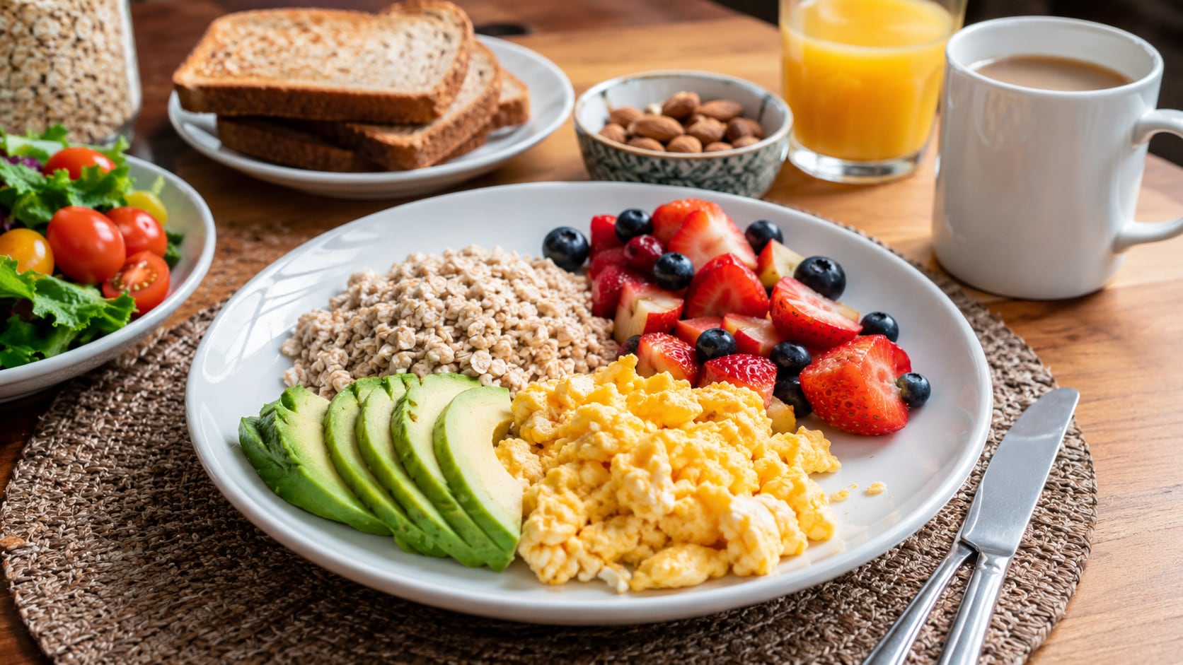 La composición del desayuno influye en la energía diaria. Estos cinco grupos de alimentos ayudan a controlar la glucosa y el apetito.