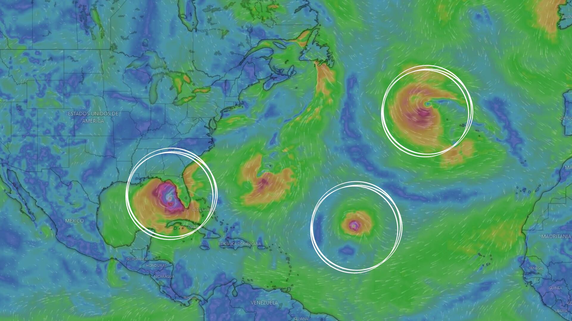 Milton, Kirk y Leslie son los tres huracanes simultáneos en el Atlántico Norte. Milton se intensificó a categoría 5 y Kirk llegará a Francia.