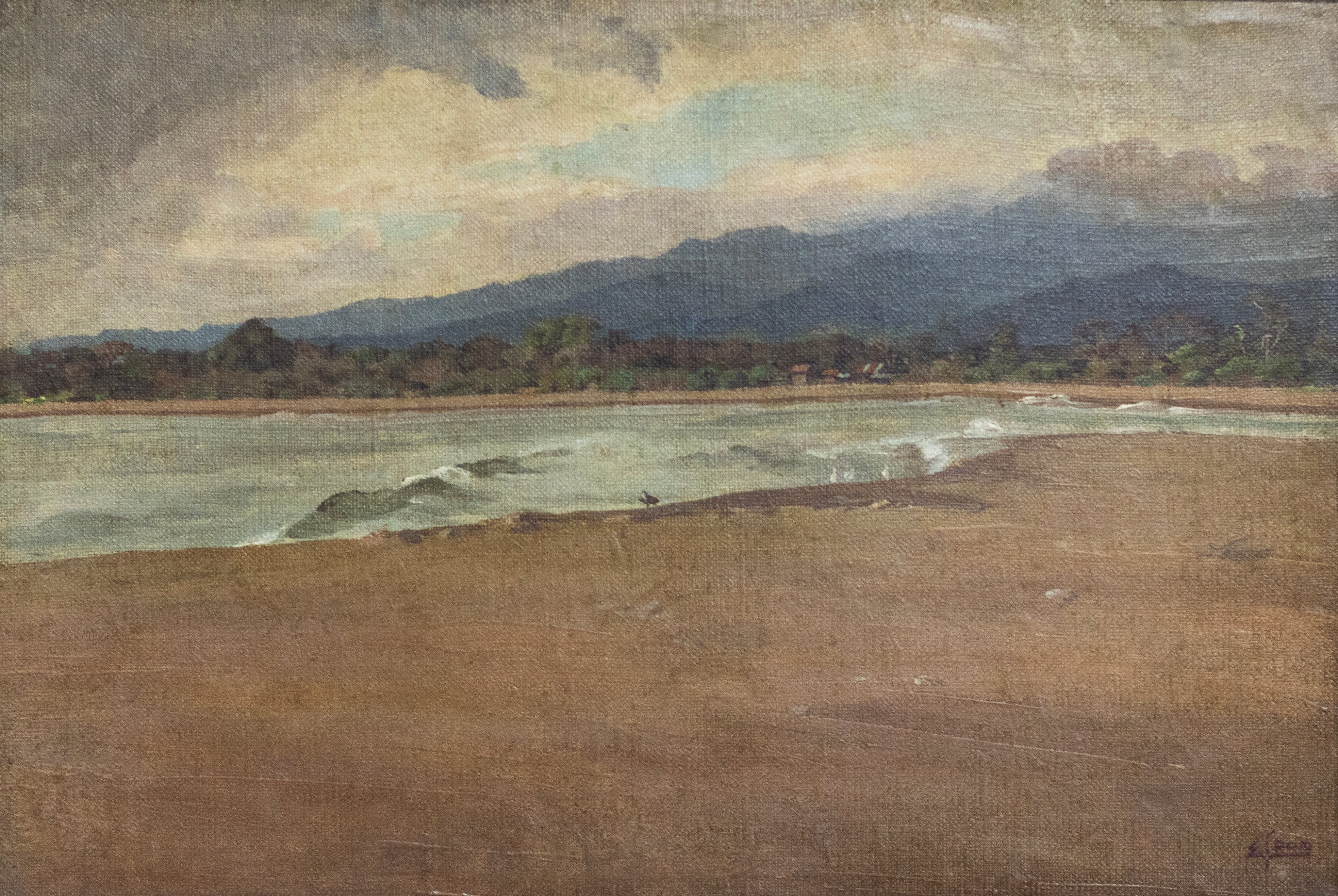 'Marina' es una obra sobre cartón que hizo Emilio Span y está resguardada en la colección del MAC.