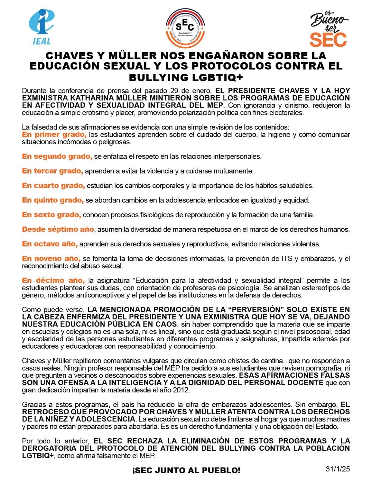 Comunicado de prensa.