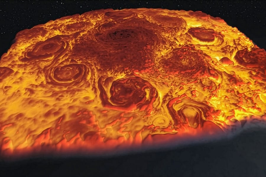 Las diferencias entre los vórtices polares de Júpiter y Saturno podrían depender de la composición interna de cada planeta, según un estudio del MIT.