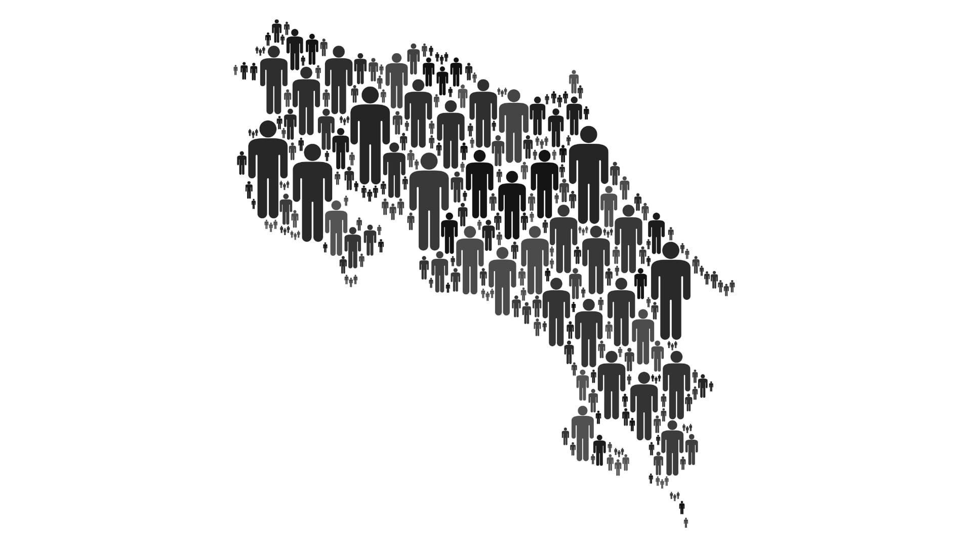 Mapa de Costa Rica con imágenes de personas dentro