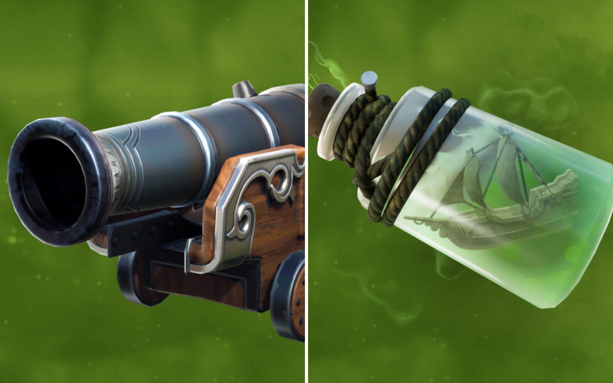 El Cañon Pirata y el Barco en una Botella son dos de las nuevas adiciones de la temporada. Foto: Sitio web de Fornite.